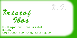 kristof ibos business card