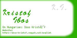 kristof ibos business card